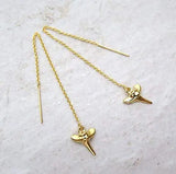 Shark Tooth Threader Earrings