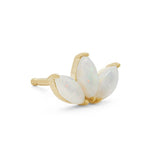 Tri Opal Lotus Stud Earring