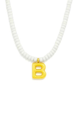 Beaded Bubble Initial Necklace