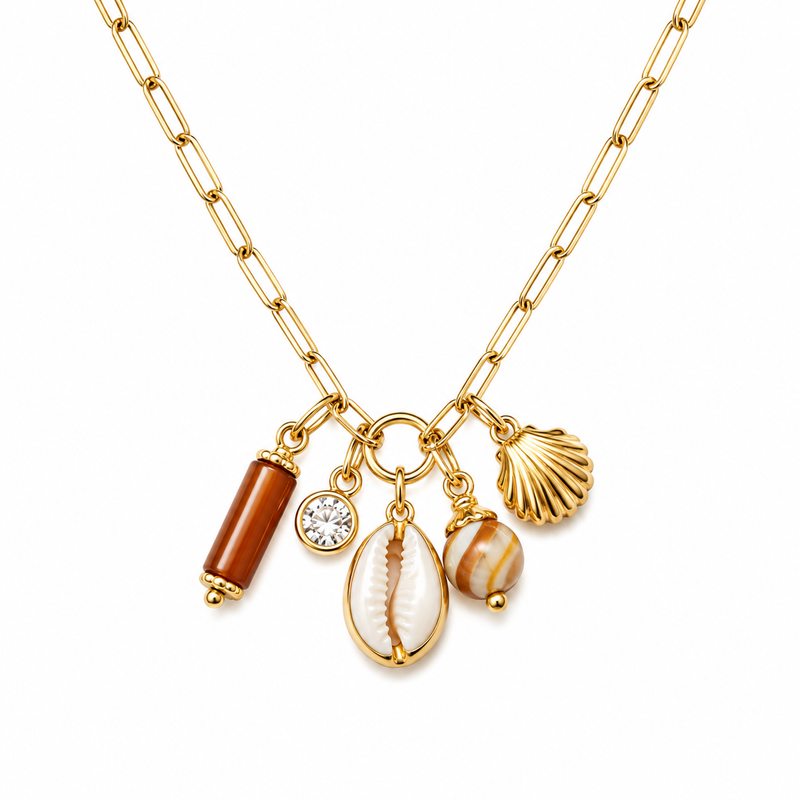 Coastal Charms Cluster Necklace