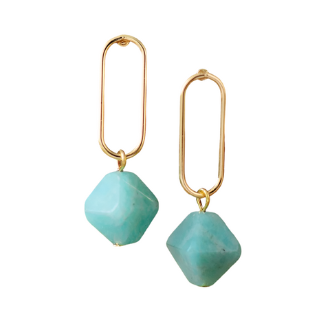 Sea Foam Amazonite Drop Earrings