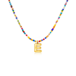 Beaded Bubble Initial Necklace