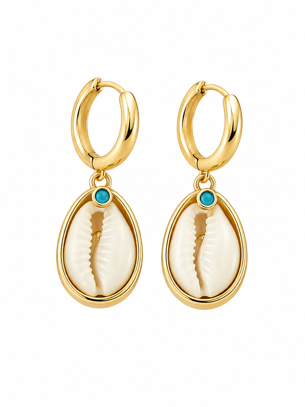 Coastal Cowrie Drop Earrings