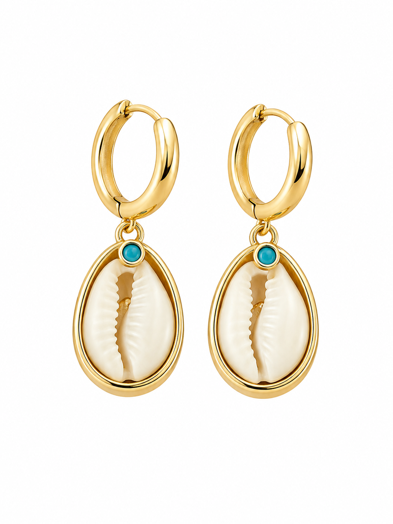 Coastal Cowrie Drop Earrings