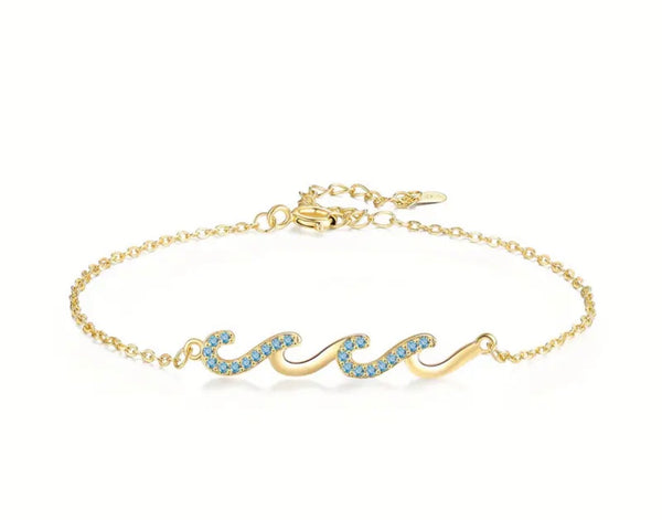 Aquamarina Wave Bracelet