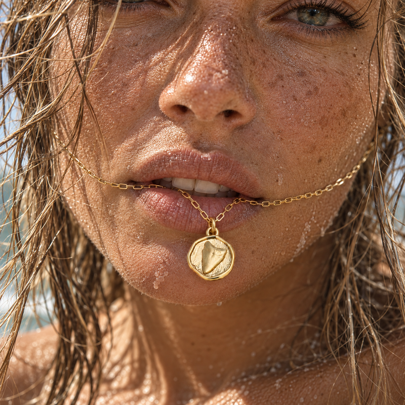 Shark Tooth Coin Necklace