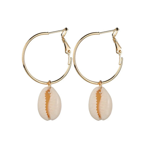 Cowrie Maui Hoop Earrings