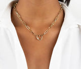 Everlong Heart Carabiner Paperclip Necklace