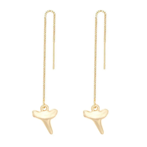 Shark Tooth Threader Earrings