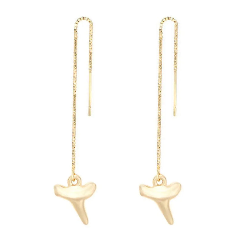 Shark Tooth Threader Earrings