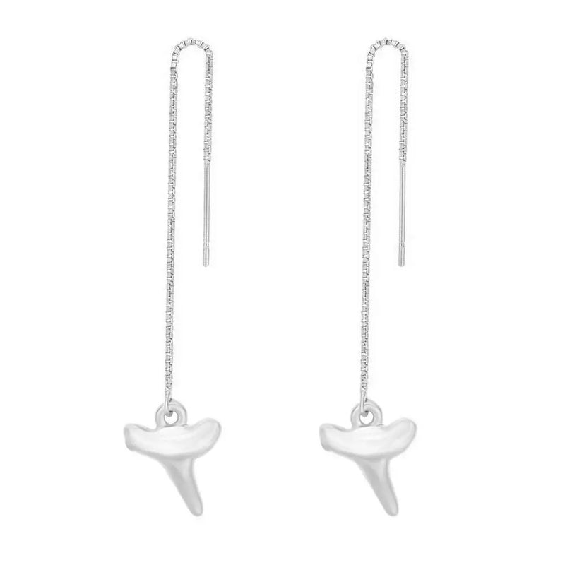 Shark Tooth Threader Earrings