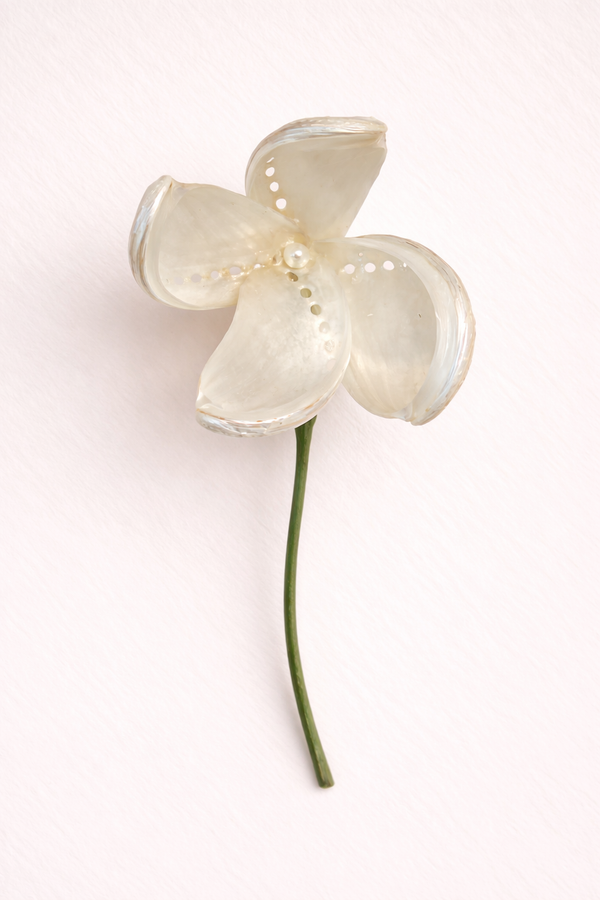 Coral Daisy - handmade shell floral