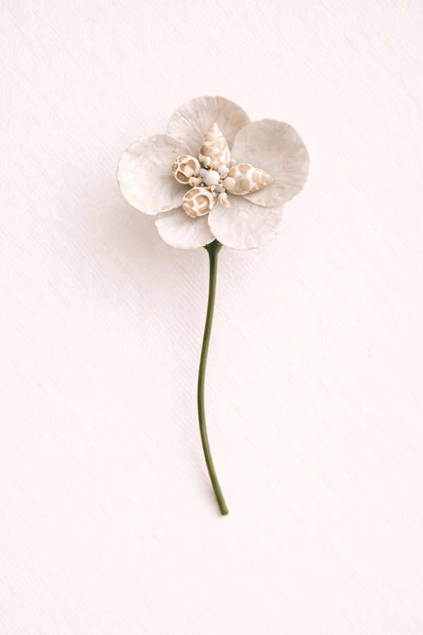 Sea Glass Lily - handmade shell floral