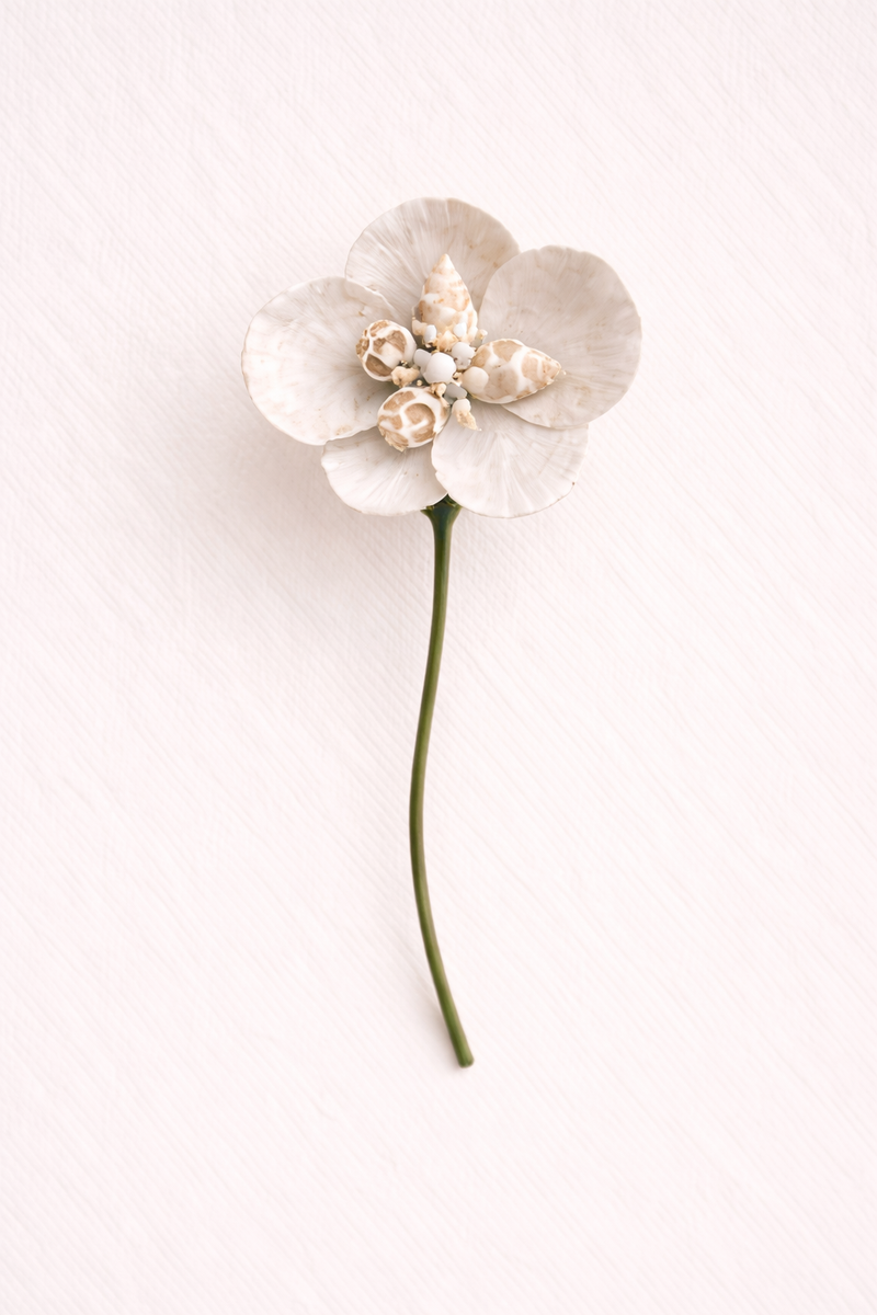 Sea Glass Lily - handmade shell floral