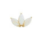 Tri Opal Lotus Stud Earring