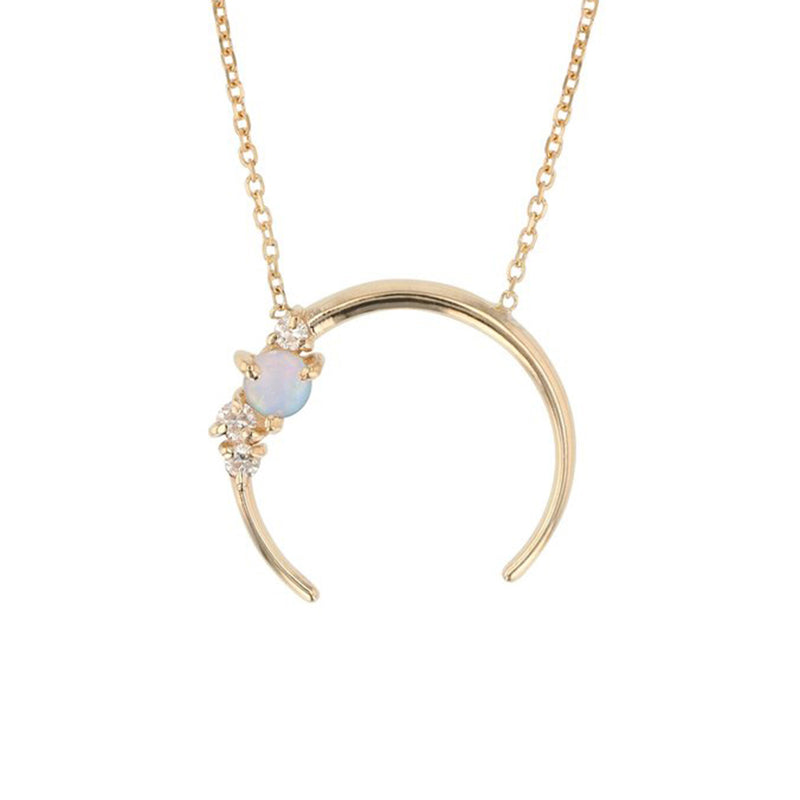 Luxe Opal Crescent Necklace