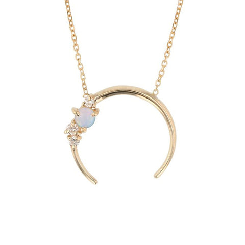Luxe Opal Crescent Necklace