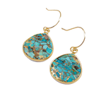 Waves And Rays Copper Turquoise Earrings