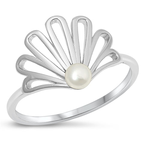 Pearl Seashell Statement Ring