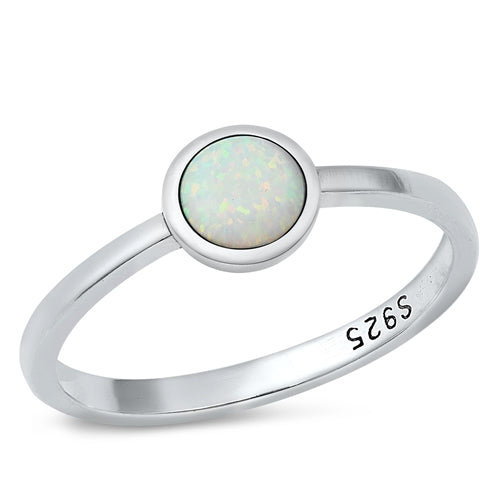 Glisten White Opal Ring