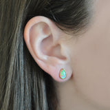 Sri Lanka White Opal Stud Earrings