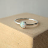 Glisten White Opal Ring