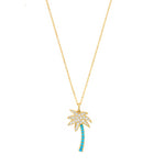 Turquoise Palm Tree Necklace