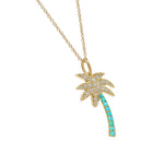 Turquoise Palm Tree Necklace