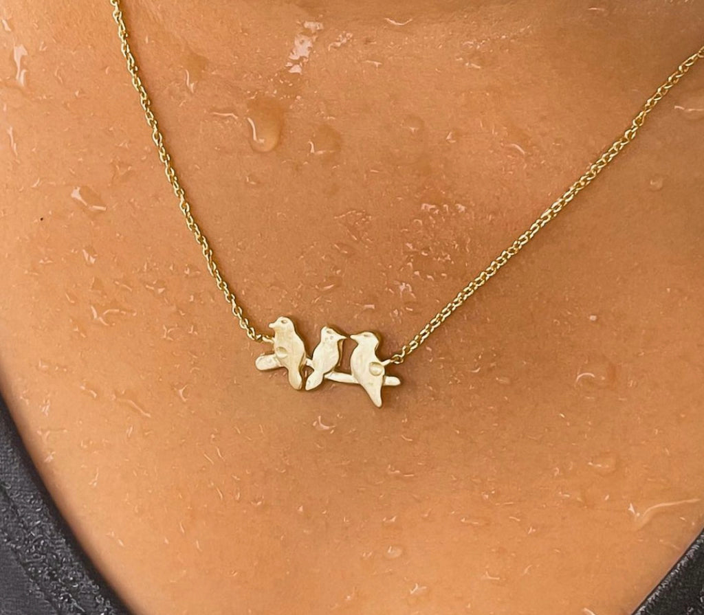 Tiny sales bird necklace