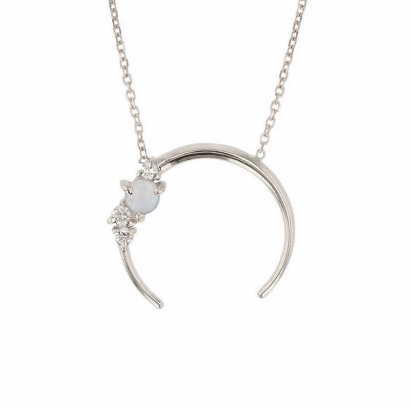 Luxe Opal Crescent Necklace