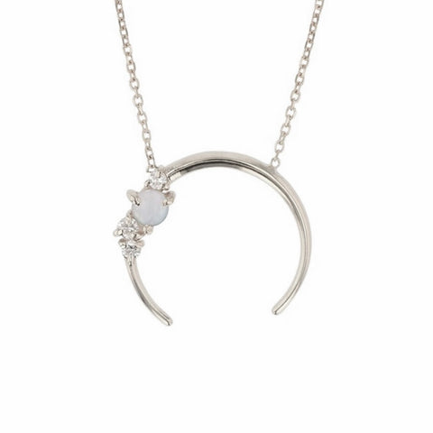 Luxe Opal Crescent Necklace